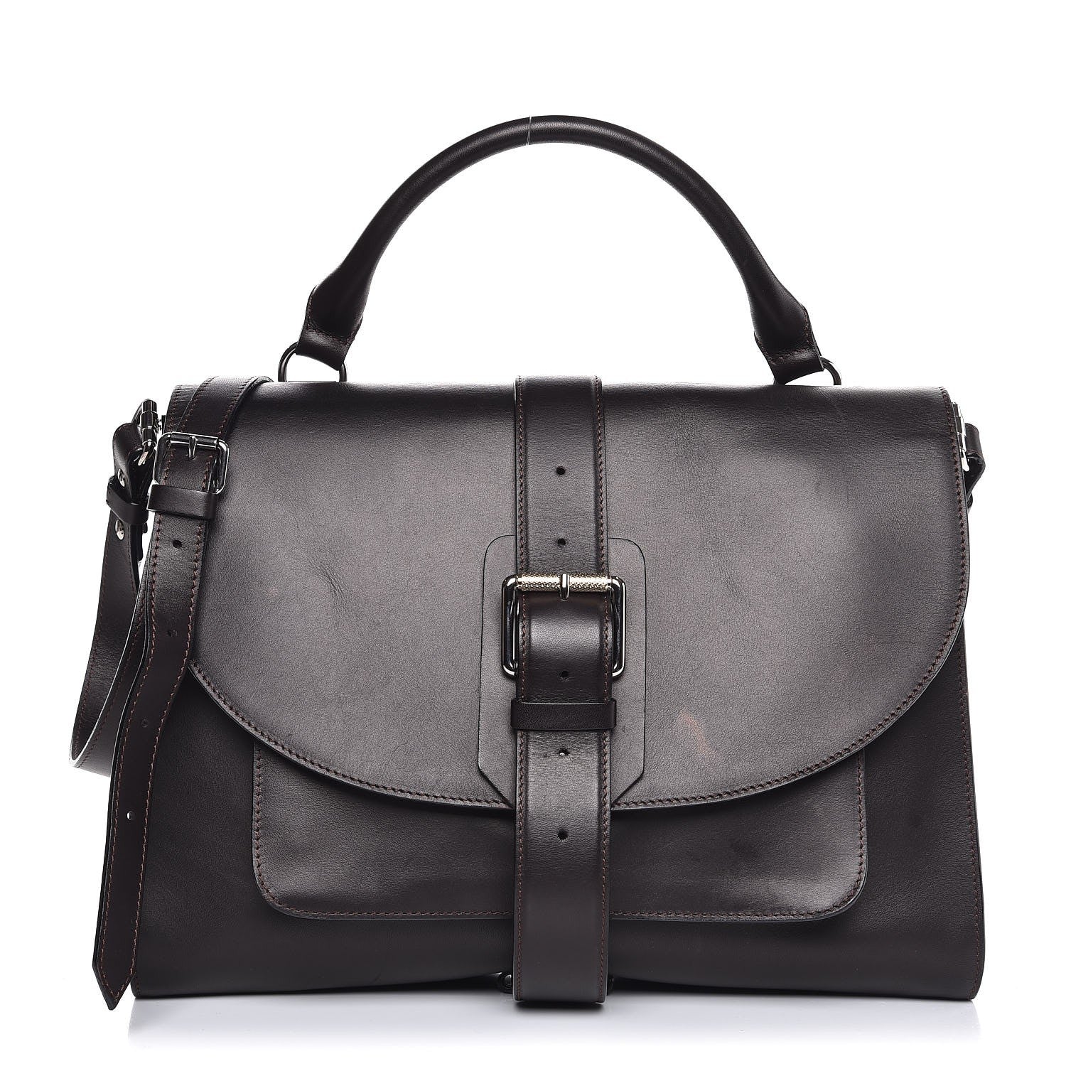 Proenza Schouler Calfskin Ciclone Buckle Top Handle Bag Burgundy 1 of 10