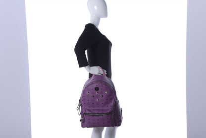 MCM Visetos Medium Sprinkle Stud Stark Backpack Purple 2 of 9