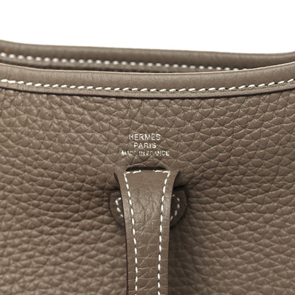 Hermes Taurillon Clemence Amazone Evelyne TPM Etoupe Bleu Indigo 6 of 10
