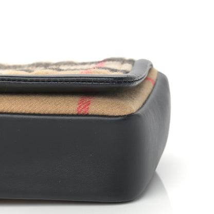 Burberry Check Cashmere Small Lola Bag Black 9 of 9