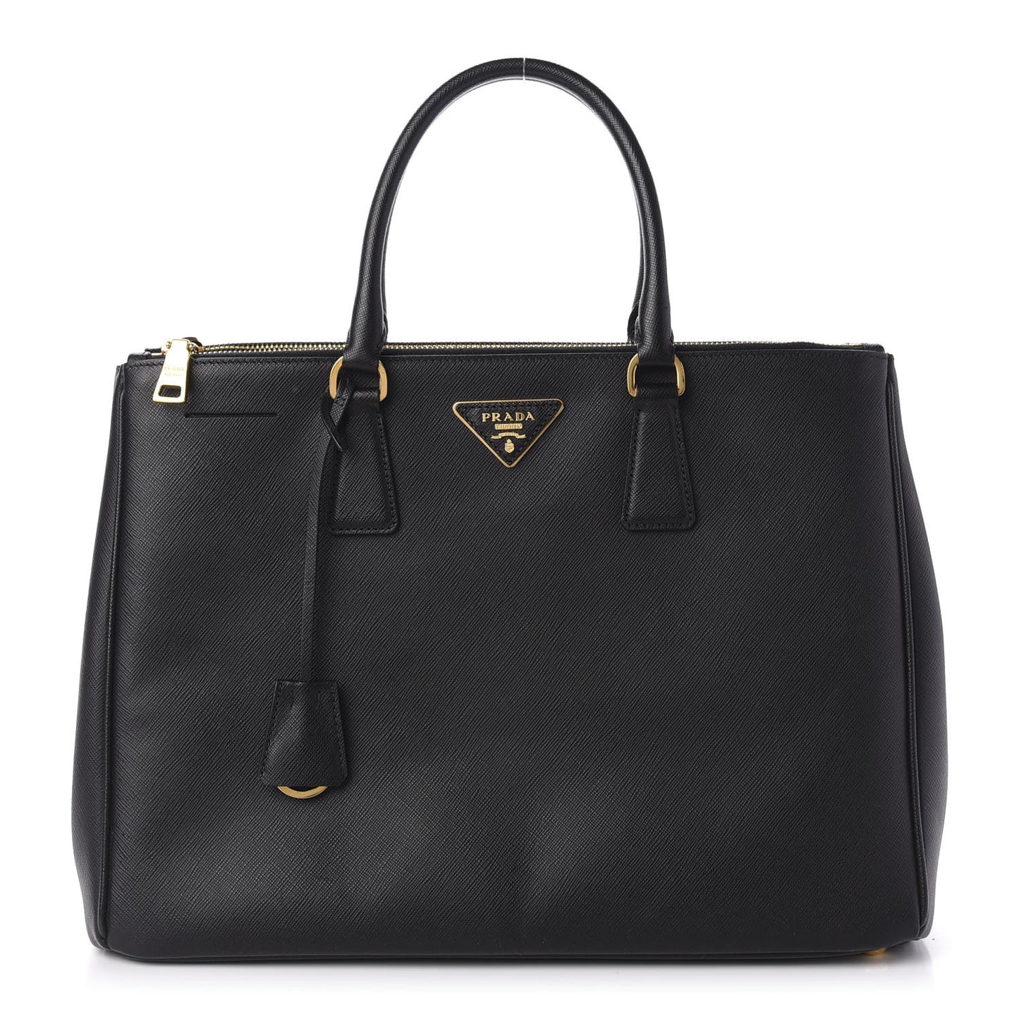 Saffiano Large Galleria Double Zip Tote Black