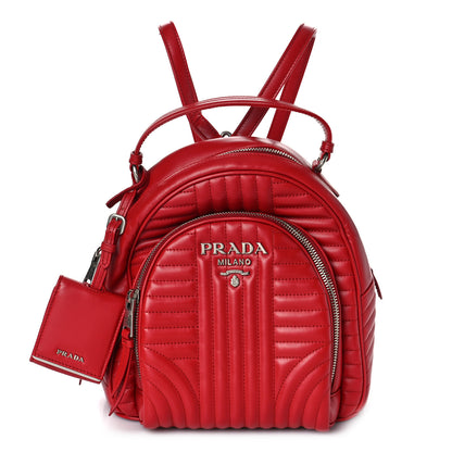 Prada Soft Calfskin Impunture Diagramme Day Backpack Fuoco 1 of 7