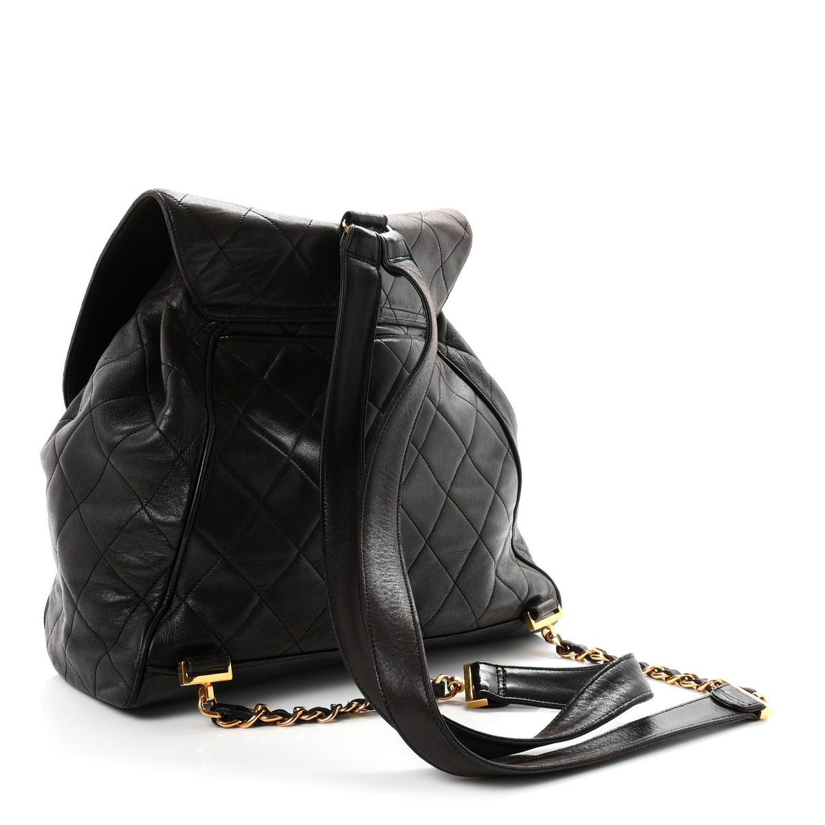 Chanel Lambskin Quilted Drawstring Backpack Brown 3 of 10