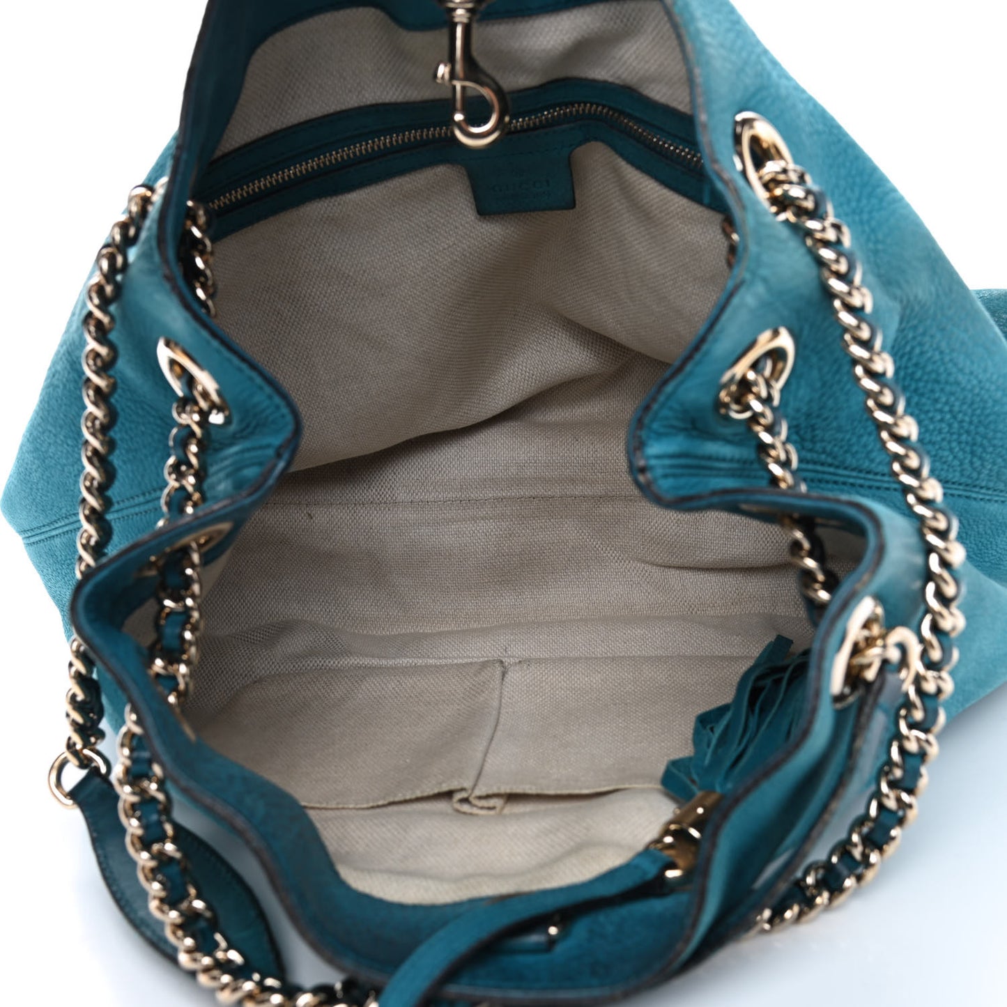 Vitello Range Medium Soho Chain Shoulder Bag Deep Cobalt
