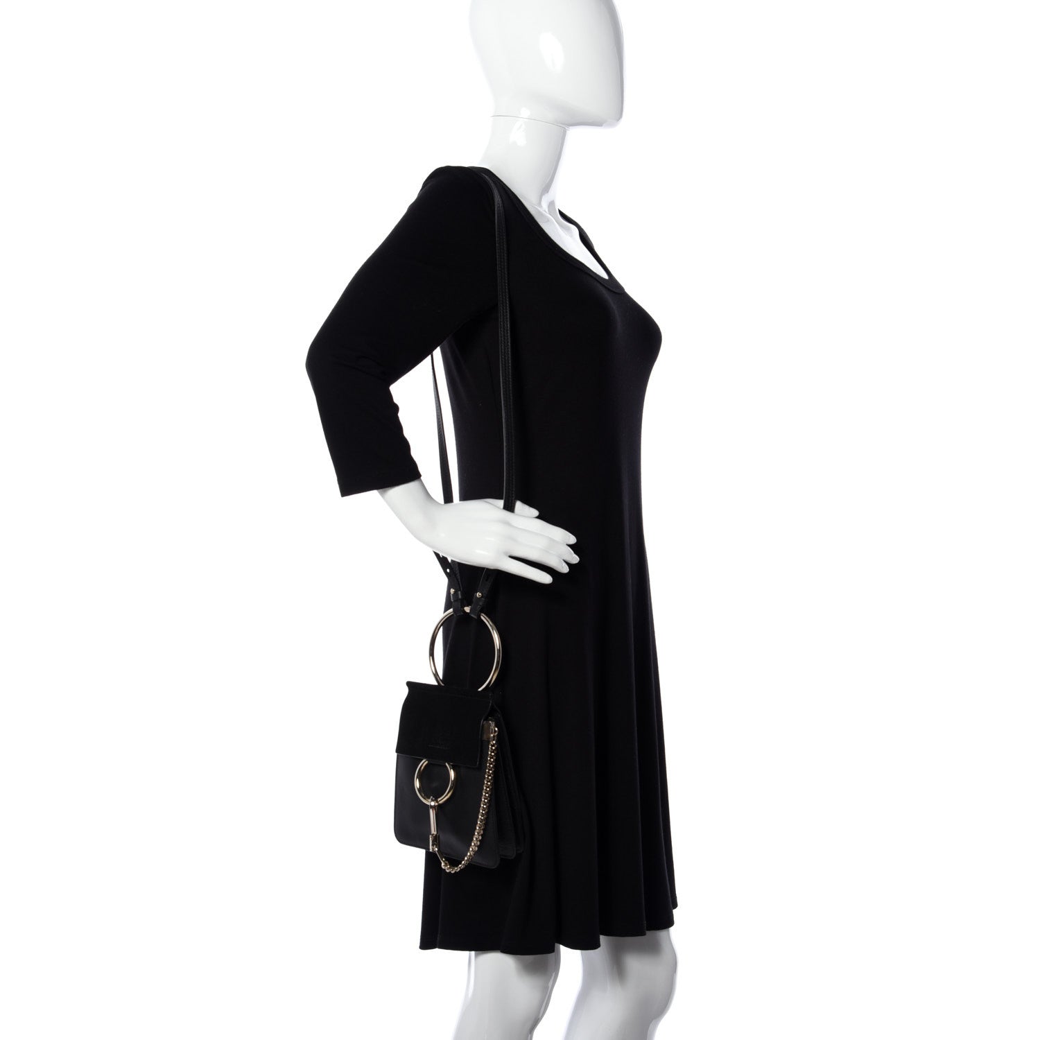 Chloe Suede Calfskin Mini Faye Bracelet Bag Black 2 of 16