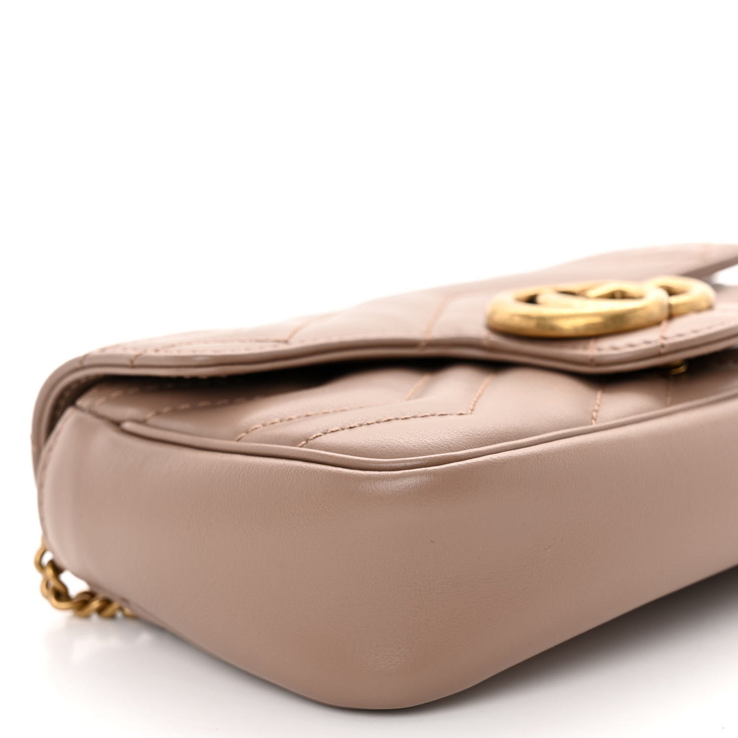 Calfskin Matelasse Super Mini GG Marmont Shoulder Bag Porcelain Rose