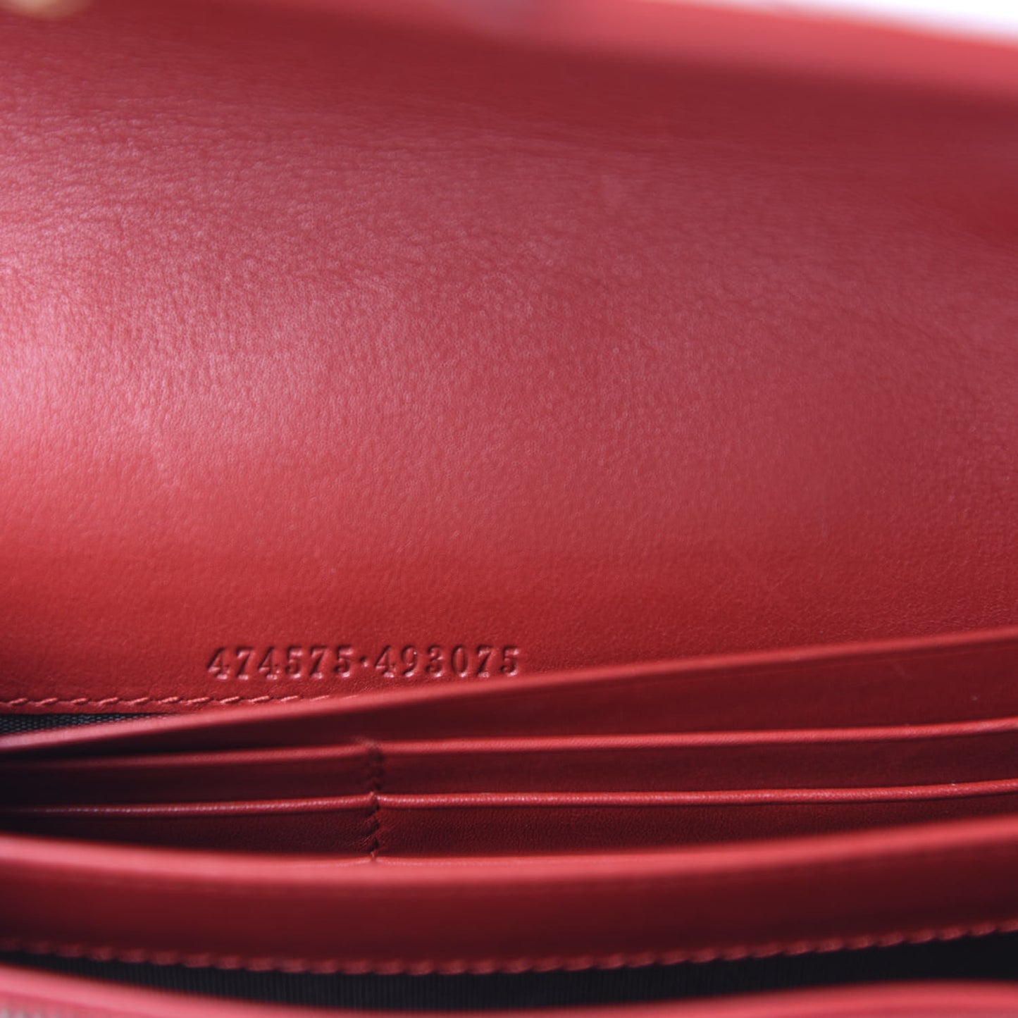 Calfskin Matelasse GG Marmont Chain Wallet Hibiscus Red