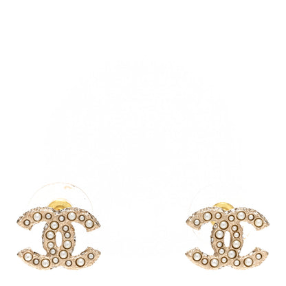 Chanel Pearl CC Earrings Light Gold 1 of 5