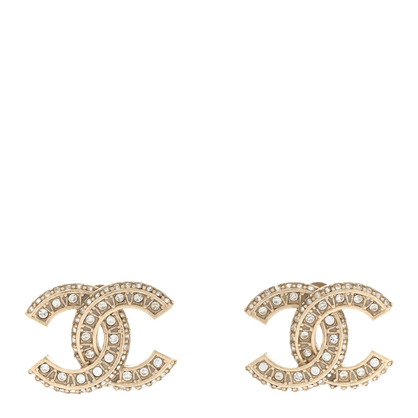 Crystal Timeless CC Earrings Gold