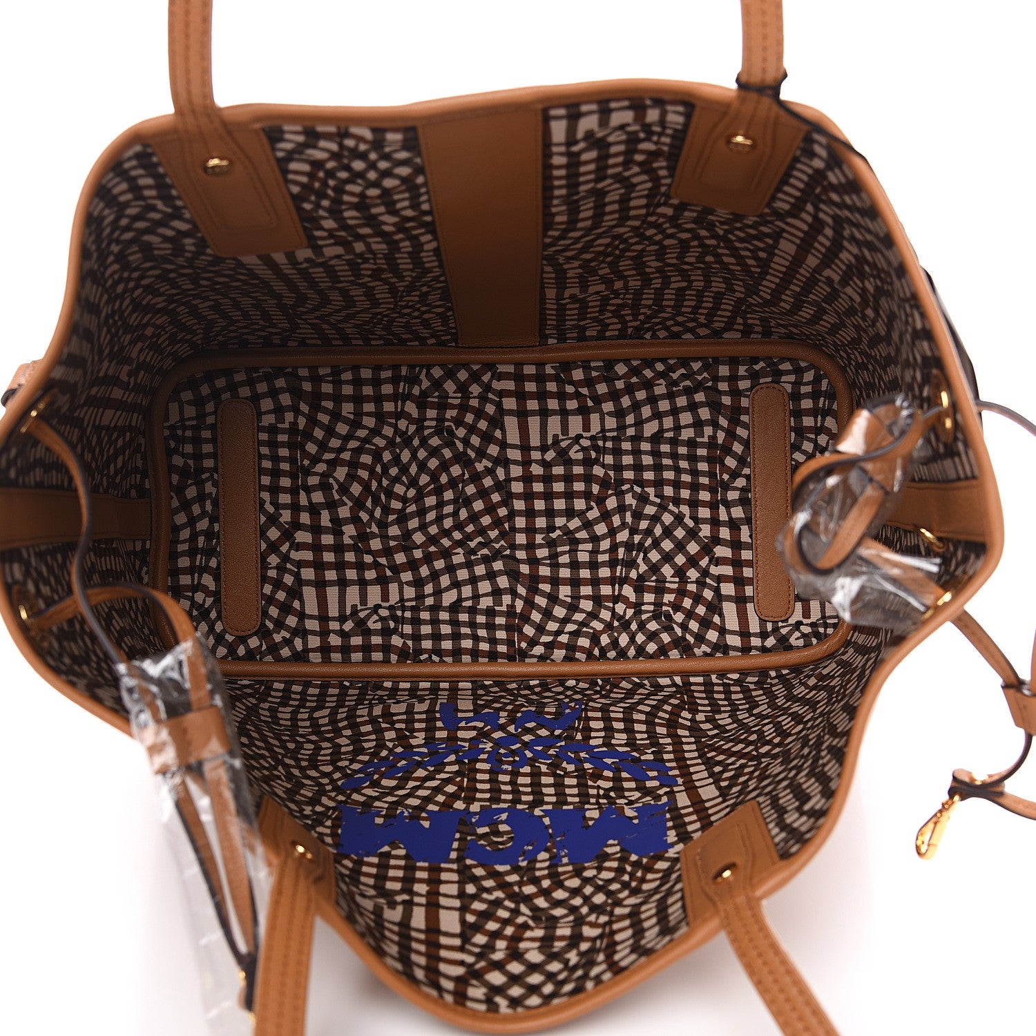 MCM Visetos Medium Liz Reversible Shopper Tote Cognac 7 of 12