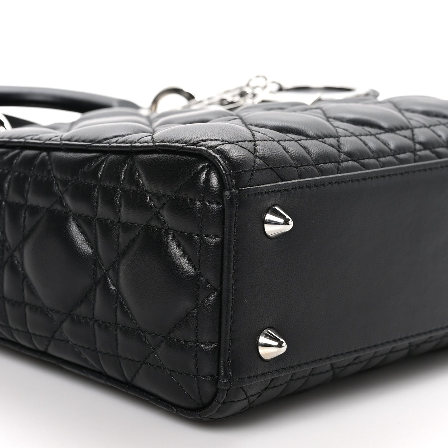 Lambskin Cannage Small Lucky Badges My Lady Dior Black