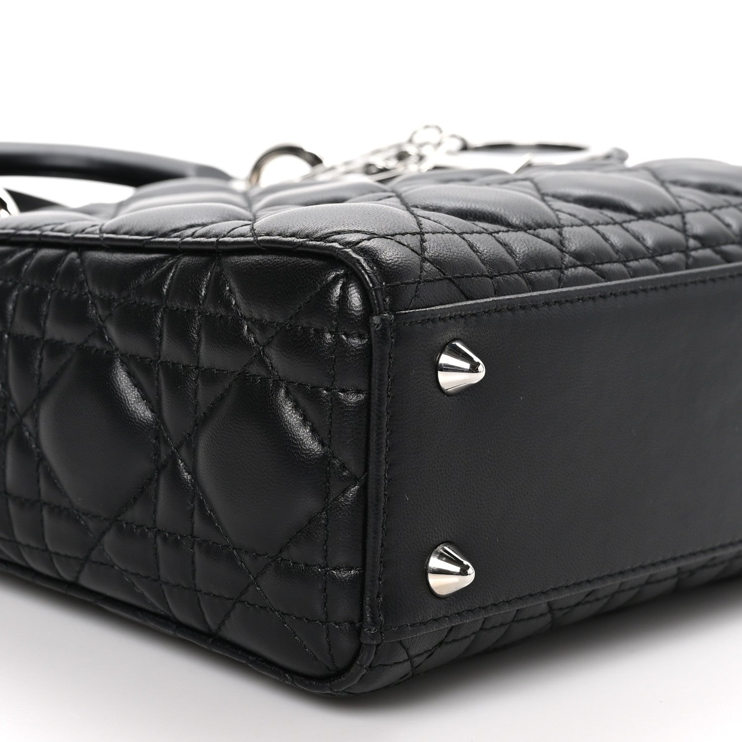 Christian Dior Lambskin Cannage Small Lucky Badges My Lady Dior Black 9 of 11