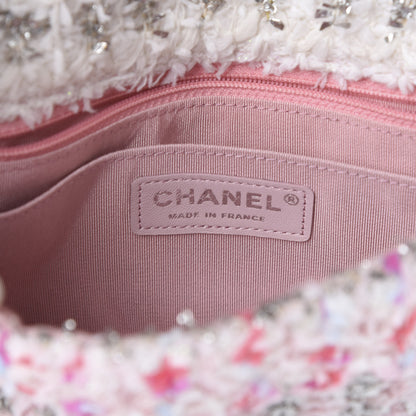 Chanel Tweed Quilted Mini Rectangular Flap Light Pink Silver Blue 5 of 11