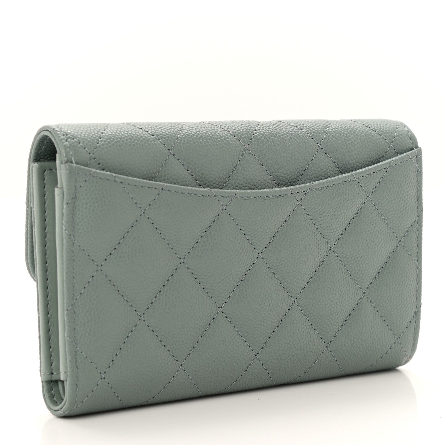 Chanel Caviar Quilted Medium Flap Wallet Dark Green 3 of 9