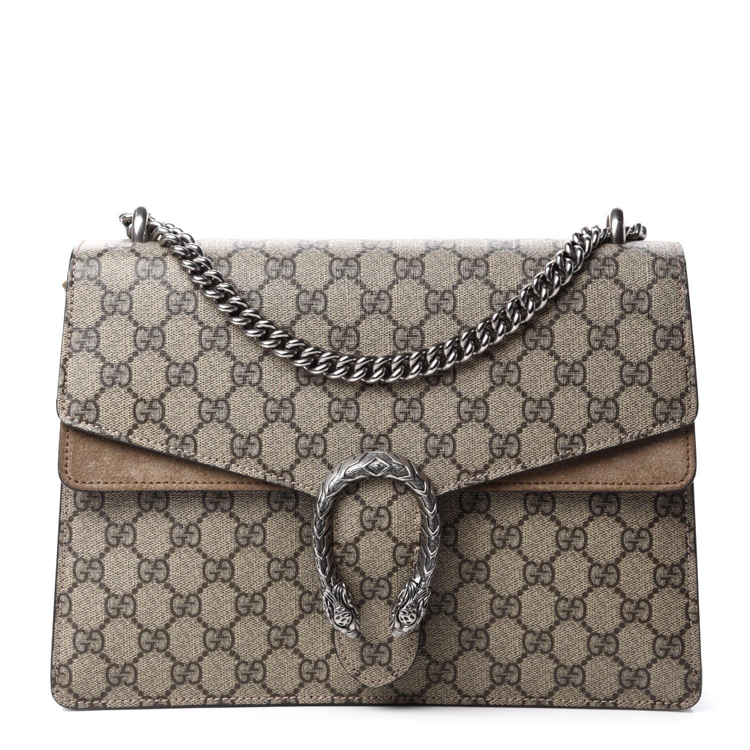 Gucci GG Supreme Monogram Medium Dionysus Shoulder Bag Taupe 1 of 10
