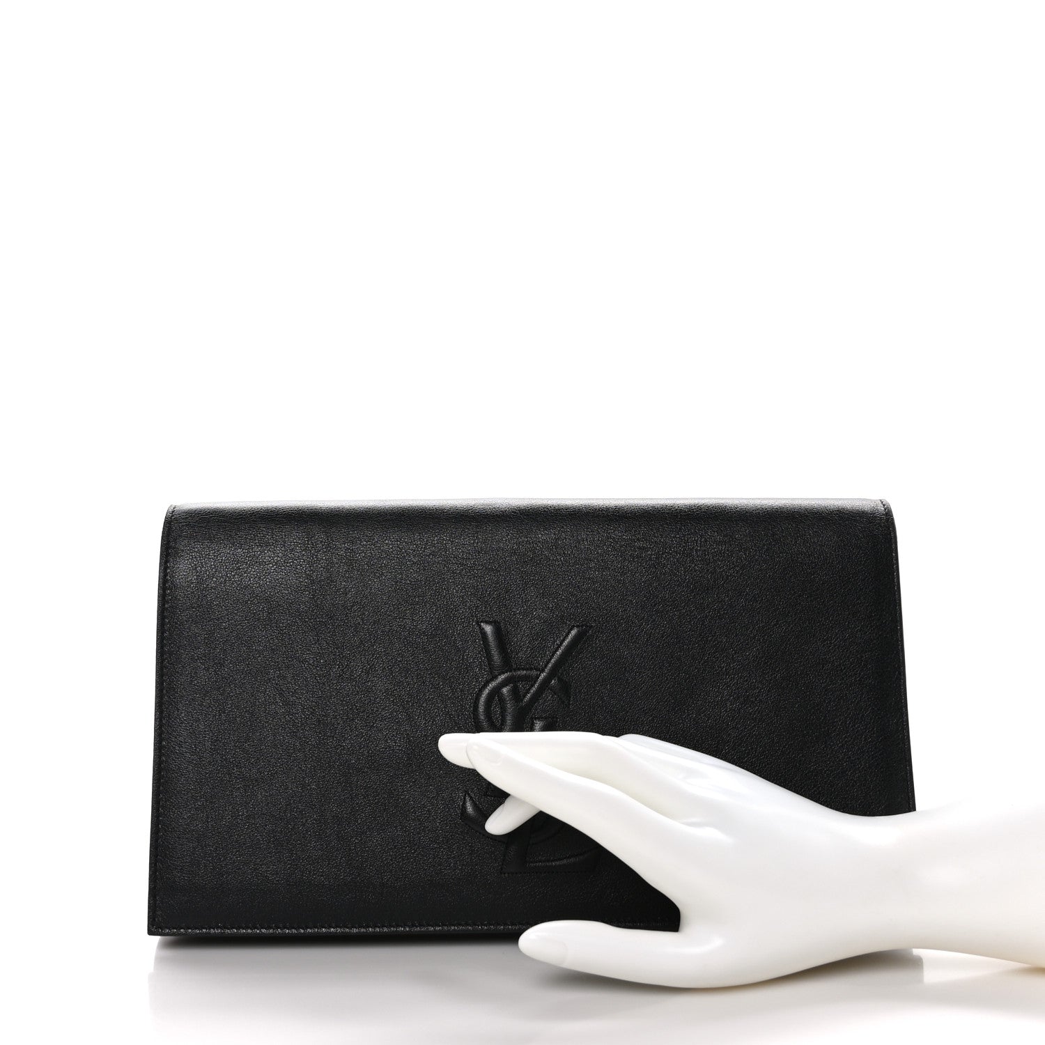 Saint Laurent Calfskin Monogram Large Belle De Jour Clutch Black 2 of 7