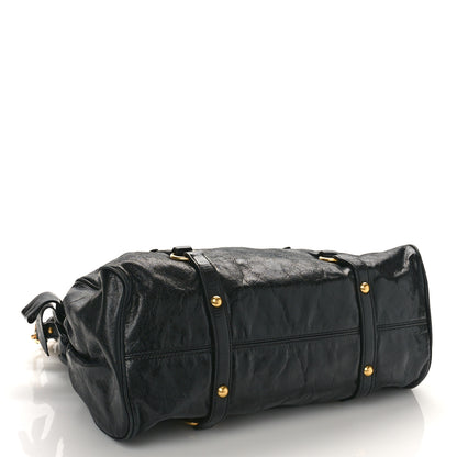 Miu Miu Vitello Lux Bow Tote Black 4 of 8