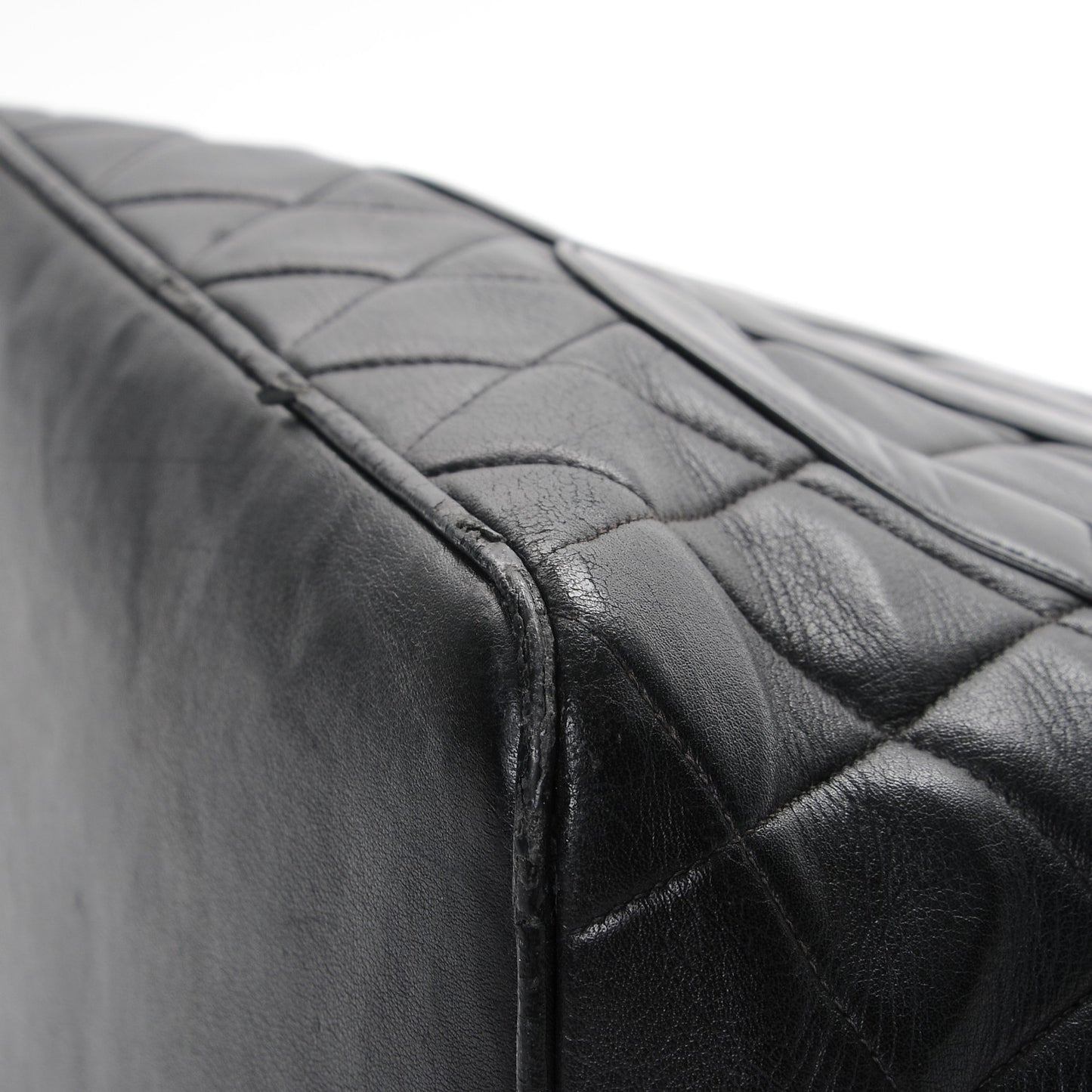 Lambskin Quilted Medallion Tote Black