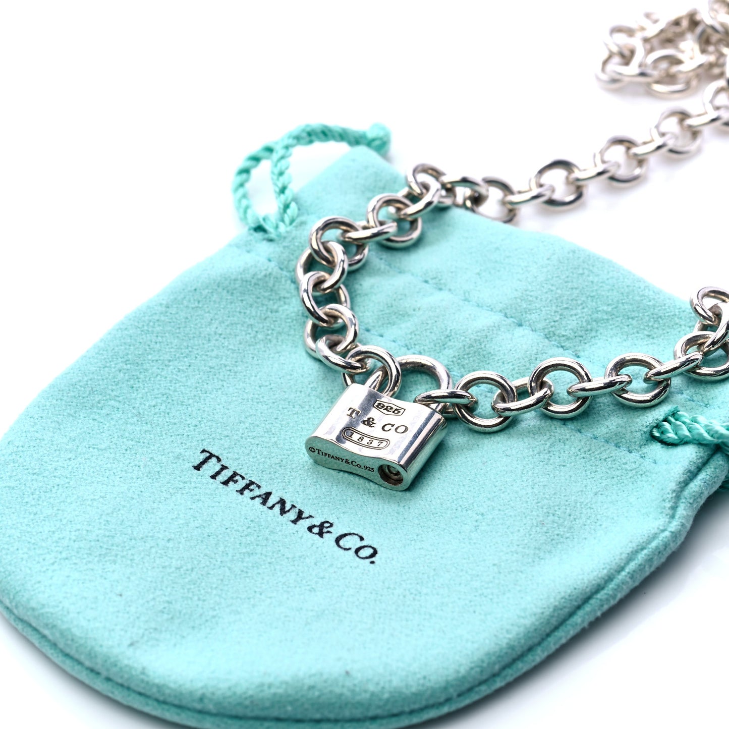 Sterling Silver 1837 Lock Charm Necklace