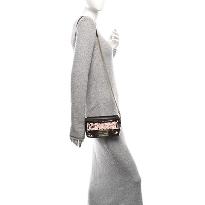 Fendi Sequin Paillettes Vitello Grace Sex and the City Mini Baguette  Marrone Scuro 2 of 11