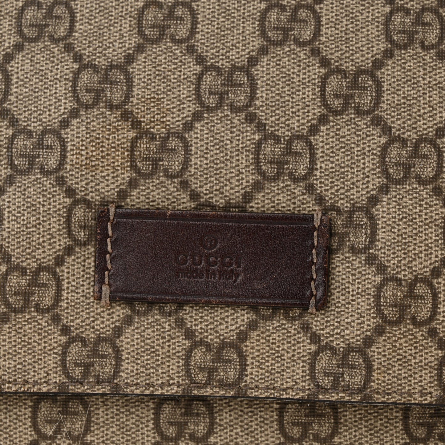 GG Plus Monogram Messenger Diaper Bag Dark Brown