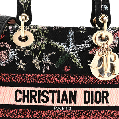 Christian Dior Canvas Cabinet De Curiosites Embroidered Medium Lady D-Lite Black Multicolor 8 of 12