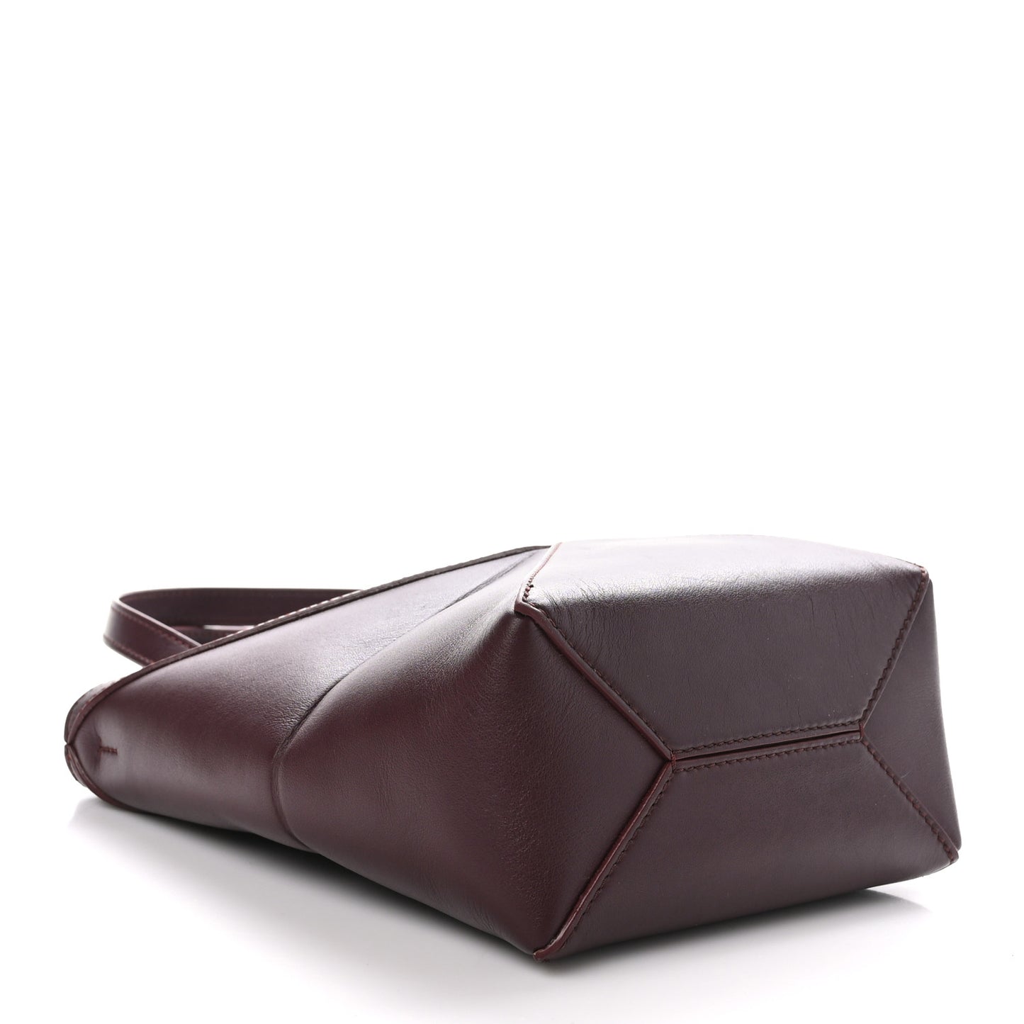 Shiny Calfskin Mini Puzzle Fold Tote Burgundy