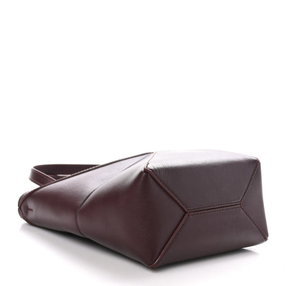 Loewe Shiny Calfskin Mini Puzzle Fold Tote Burgundy 4 of 9
