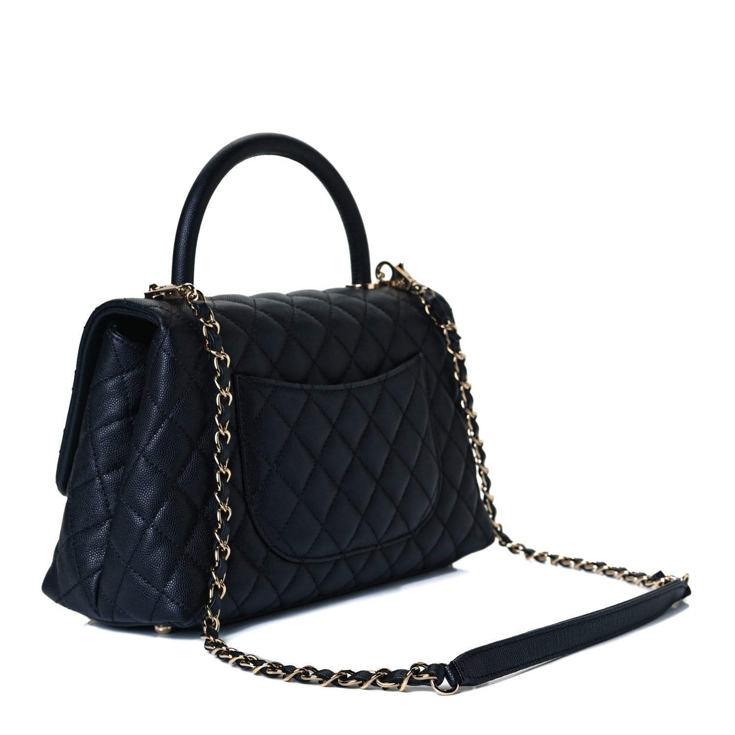 Chanel Caviar Quilted Small Coco Handle Flap Black 3 of 15
