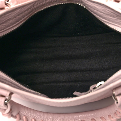 Balenciaga Agneau Classic Silver Hardware Mini City Logo Strap Light Rose White 4 of 9