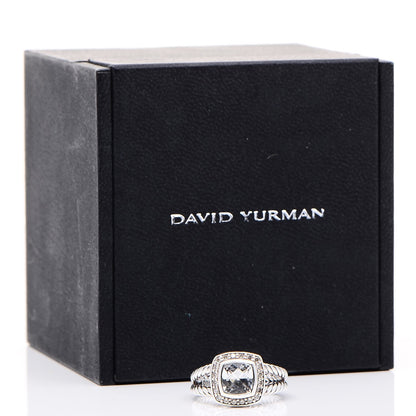 David Yurman Sterling Silver Diamond White Topaz 7mm Petite Albion Ring 51 5.75 7 of 7