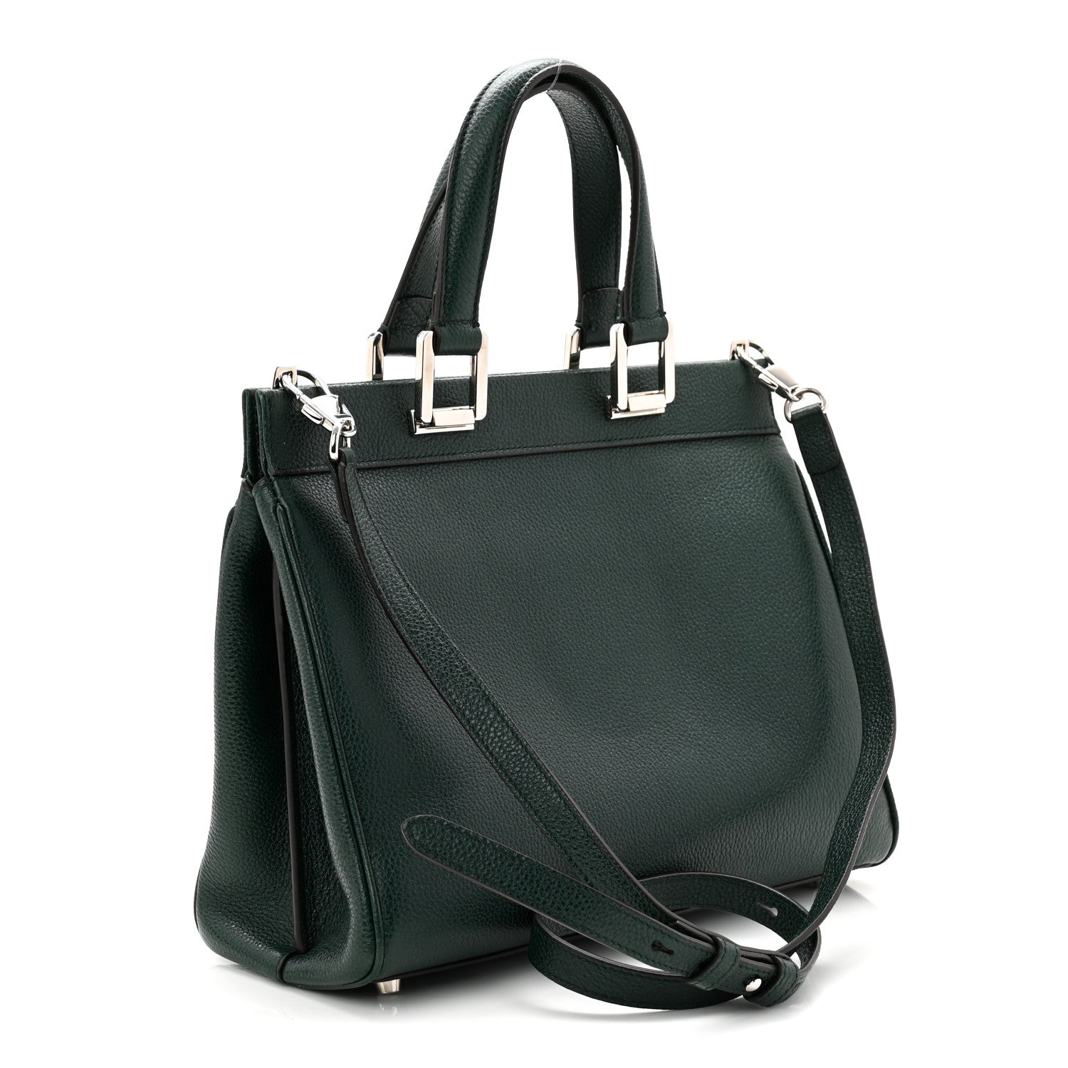 Gucci Grainy Calfskin Small Zumi Top Handle Bag Vintage Green 3 of 11