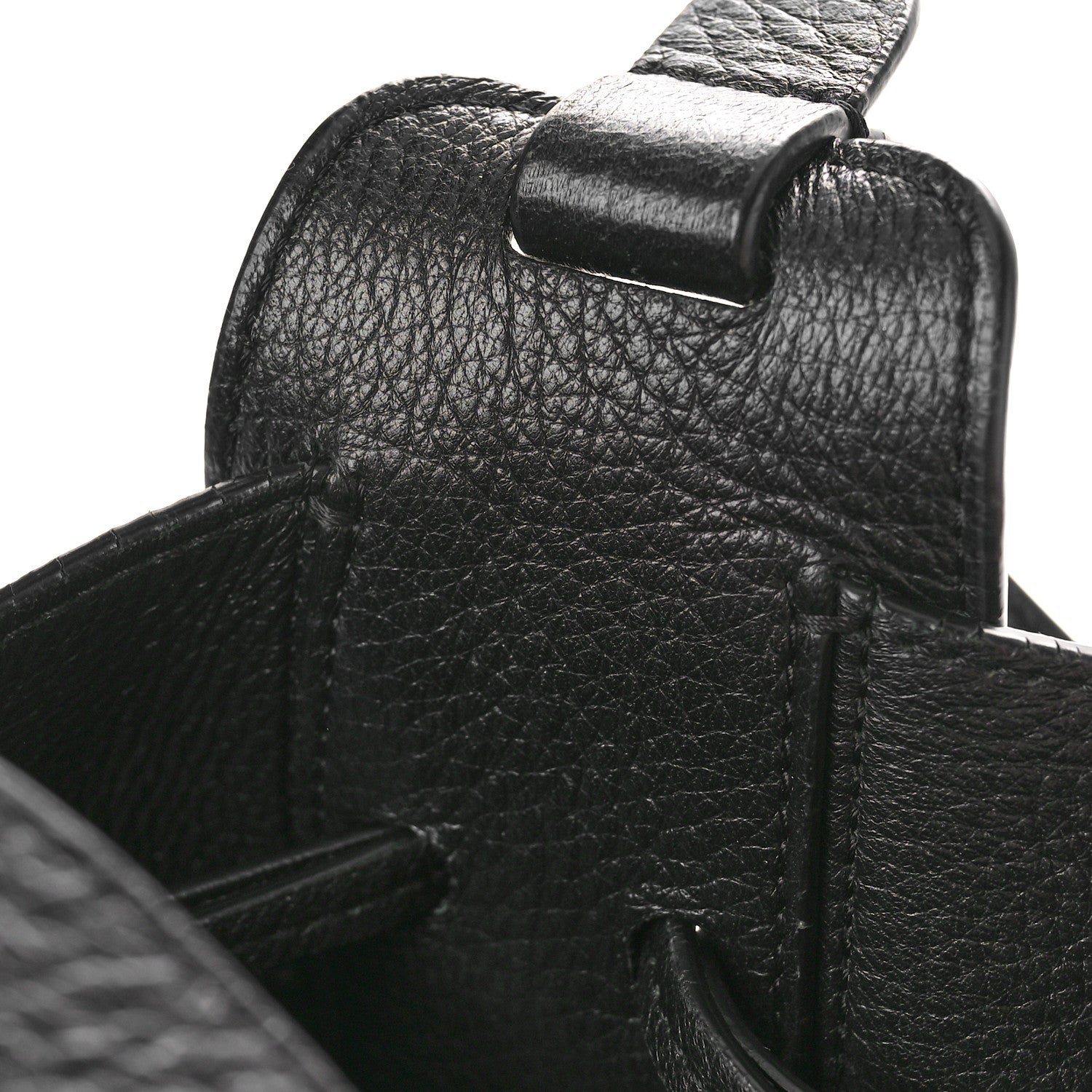 The Row Grained Calfskin Drawstring Bucket Bag Black 14 of 16