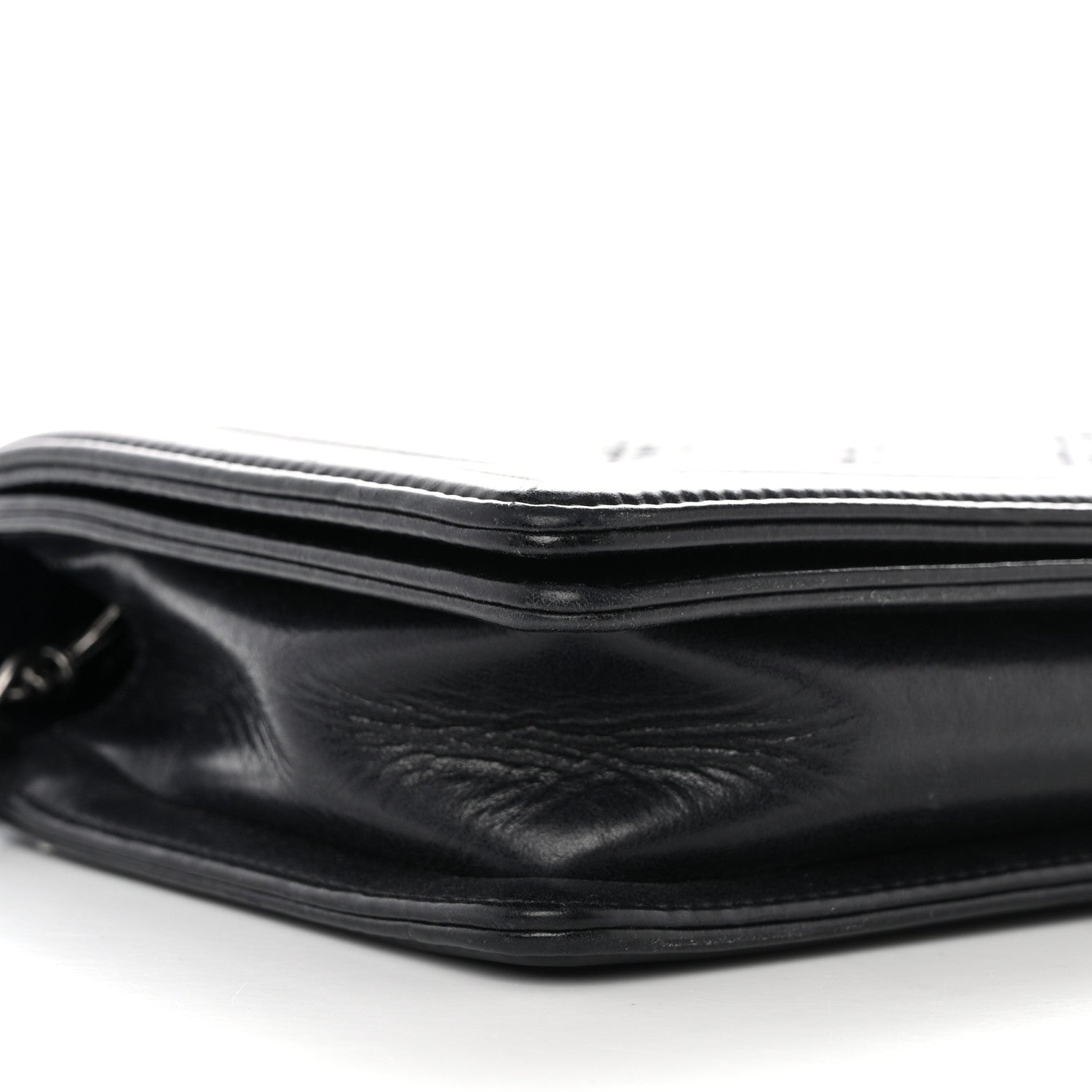 Chanel Calfskin Double Stitch Boy Clutch With Removable Chain Black 9 of 11
