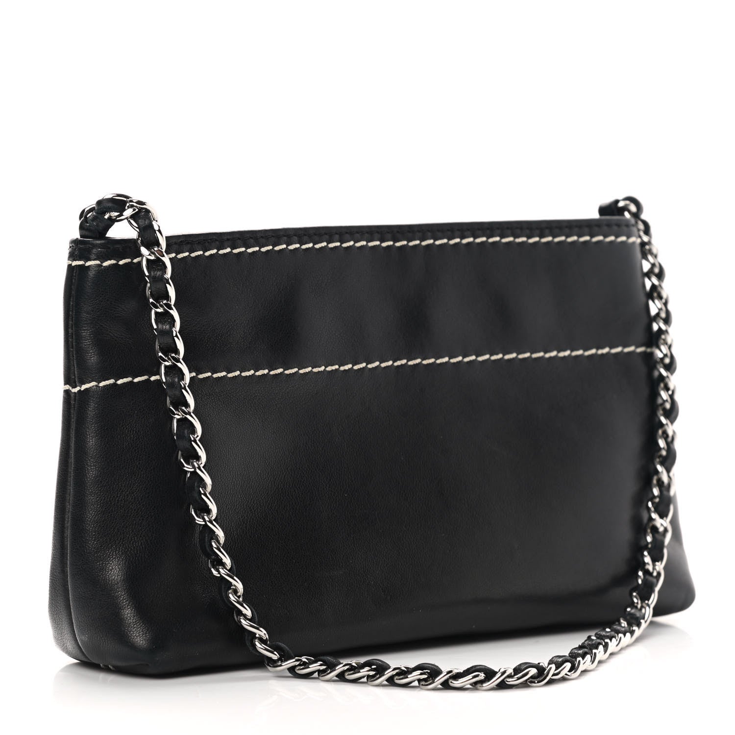 Chanel Lambskin Lax Pochette Black 3 of 9