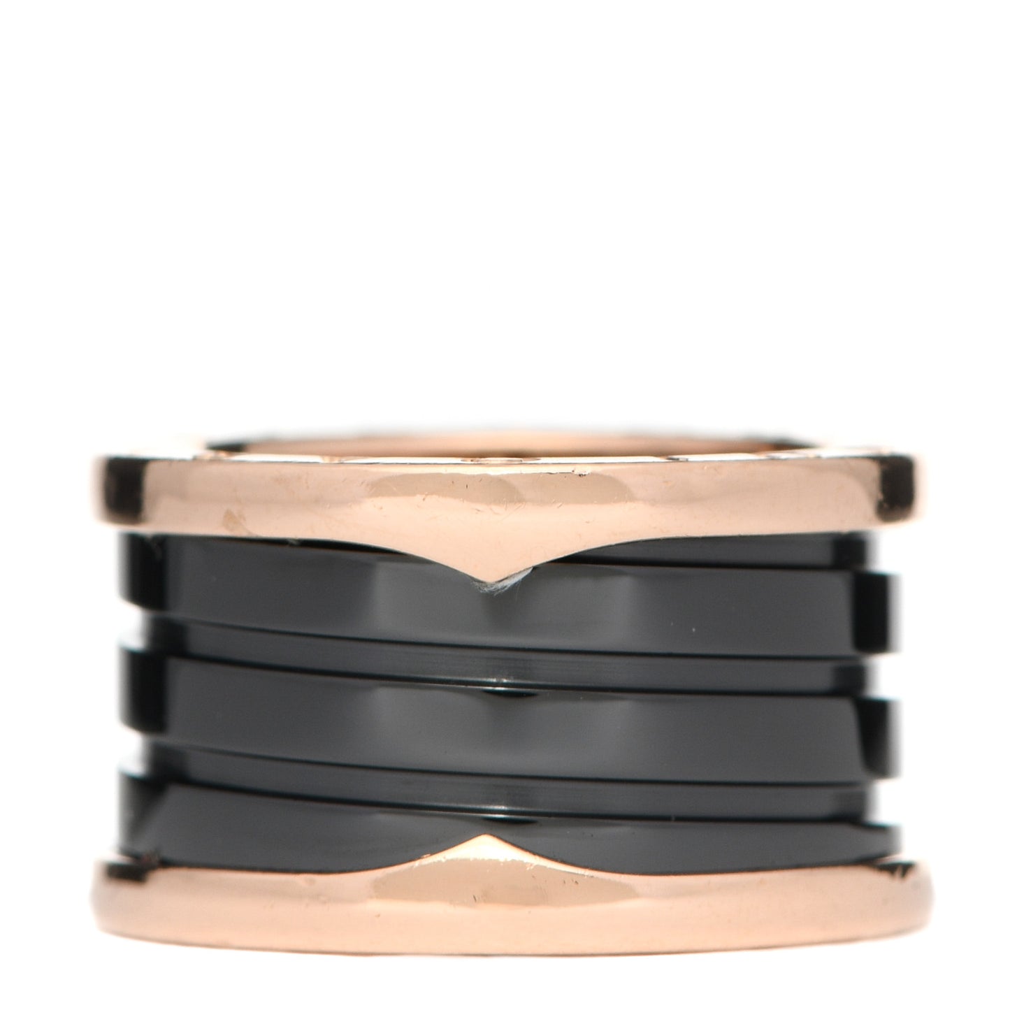 18K Rose Gold Black Ceramic B.Zero1 Four-Band Ring 50 5.25