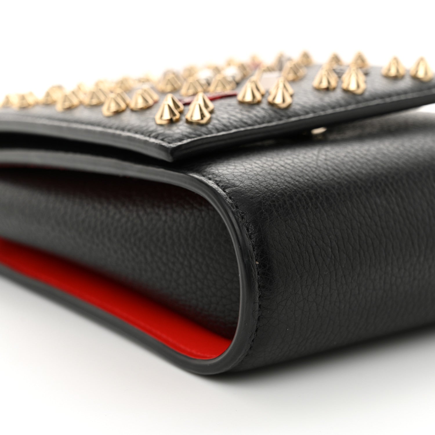 Christian Louboutin Calfskin Spikes Loubinthesky Paloma Crossbody Phone Case Black Multicolor 8 of 9