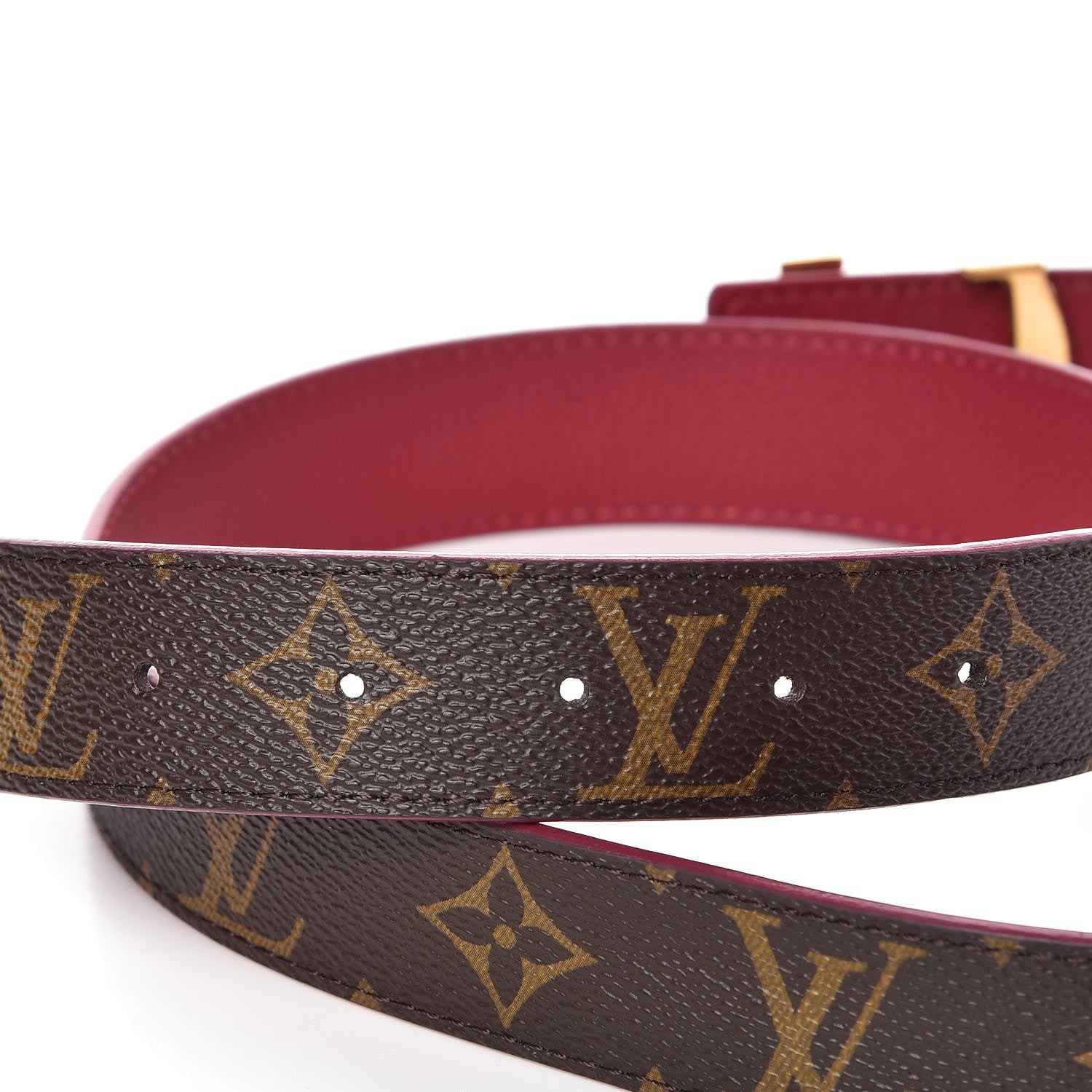 Louis Vuitton Monogram Calfskin 30mm LV Initiales Reversible Belt 90 36 Fuchsia 4 of 7