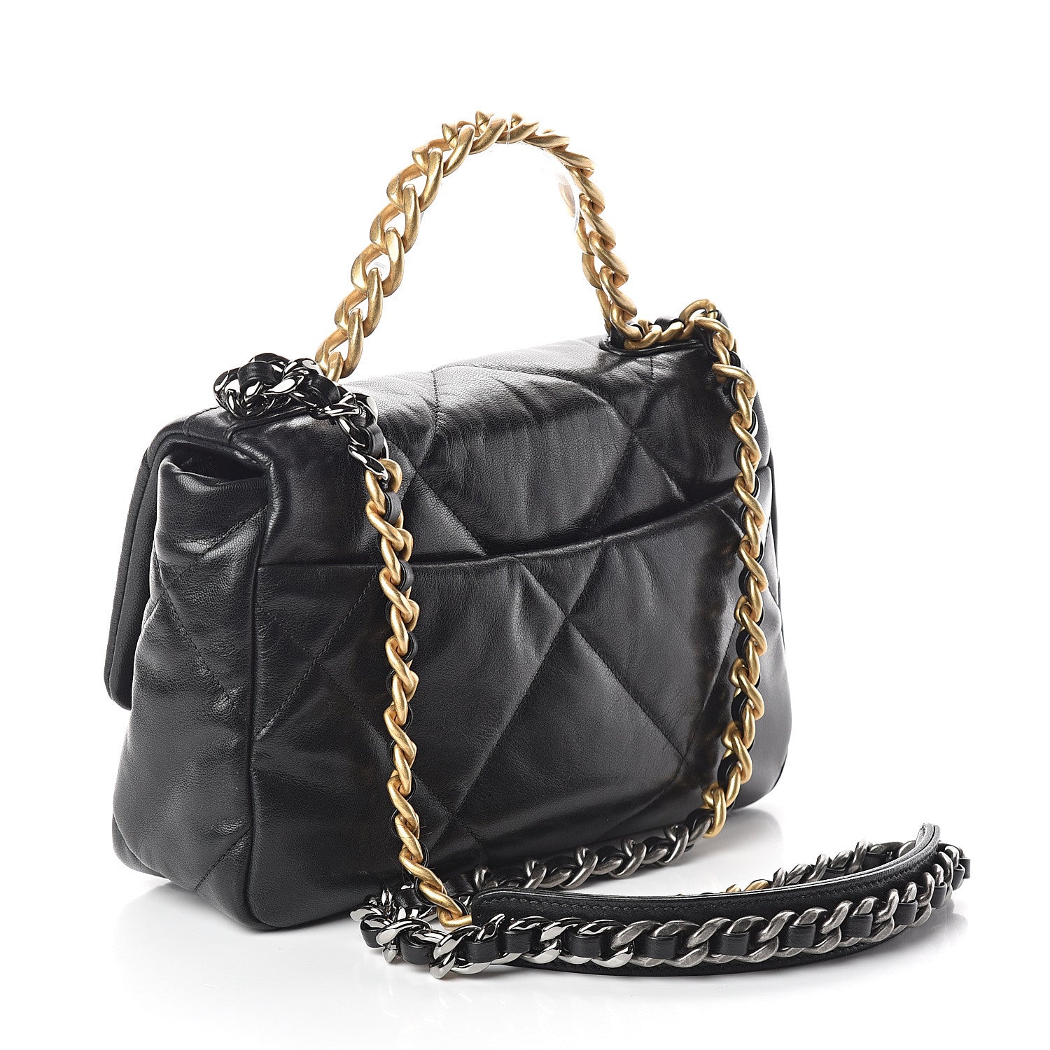 Chanel Goatskin Quilted Medium 19 Flap Black 2 of 9