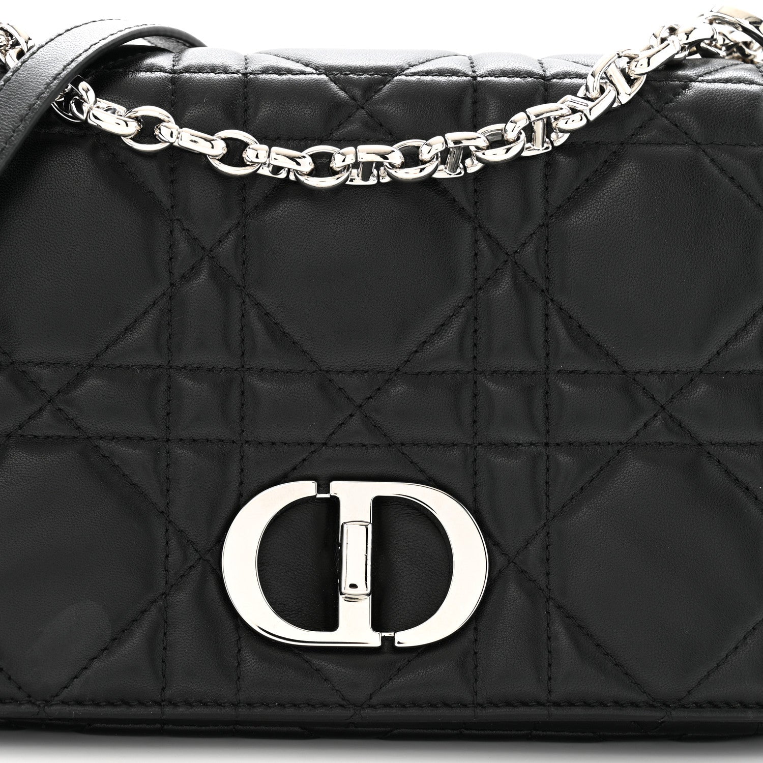 Christian Dior Calfskin Macrocannage Medium Caro Bag Black 8 of 11