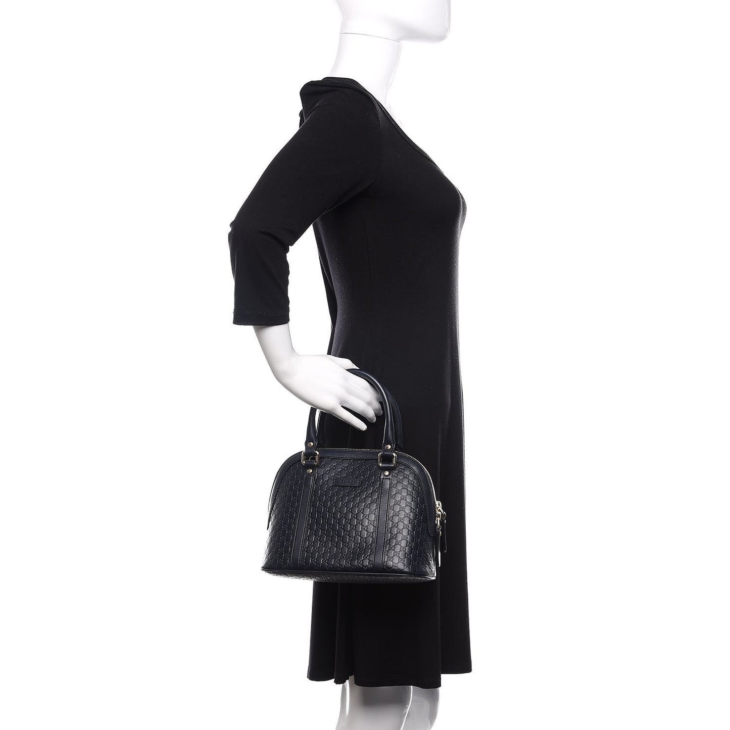 Soft Microguccissima Mini Dome Bag Blue