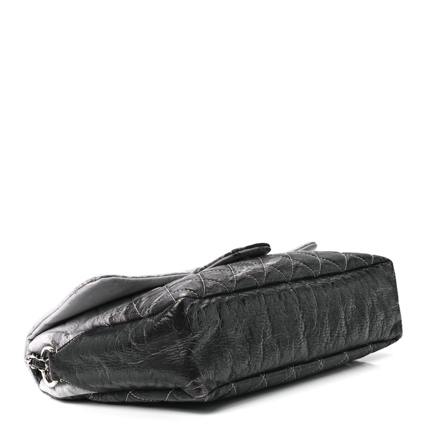 Vinyl Quilted Jumbo Melrose Degrade Flap Black