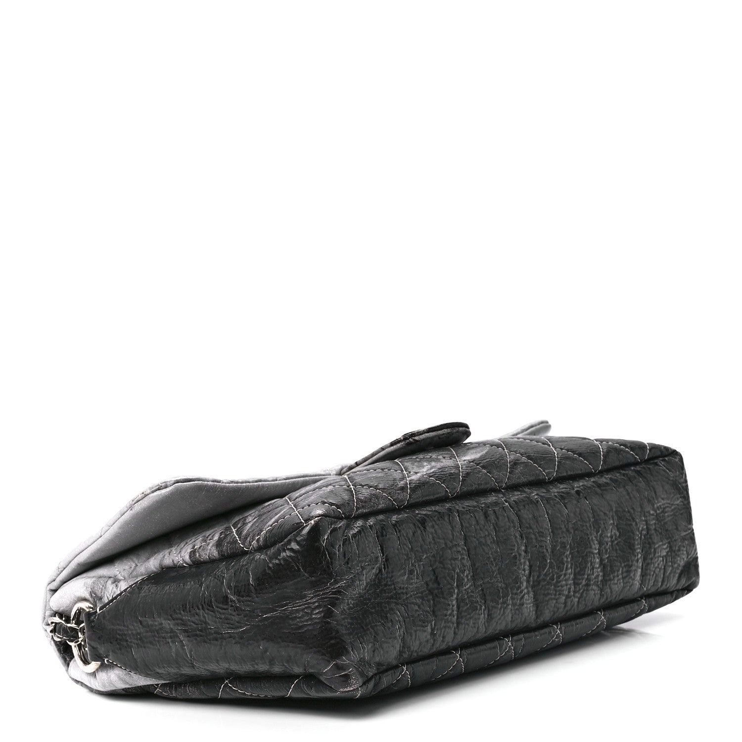 Chanel Vinyl Quilted Jumbo Melrose Degrade Flap Black 4 of 11