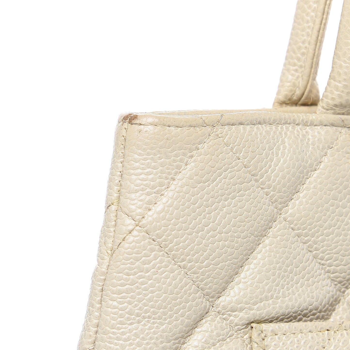 Caviar Quilted Medallion Tote Light Beige