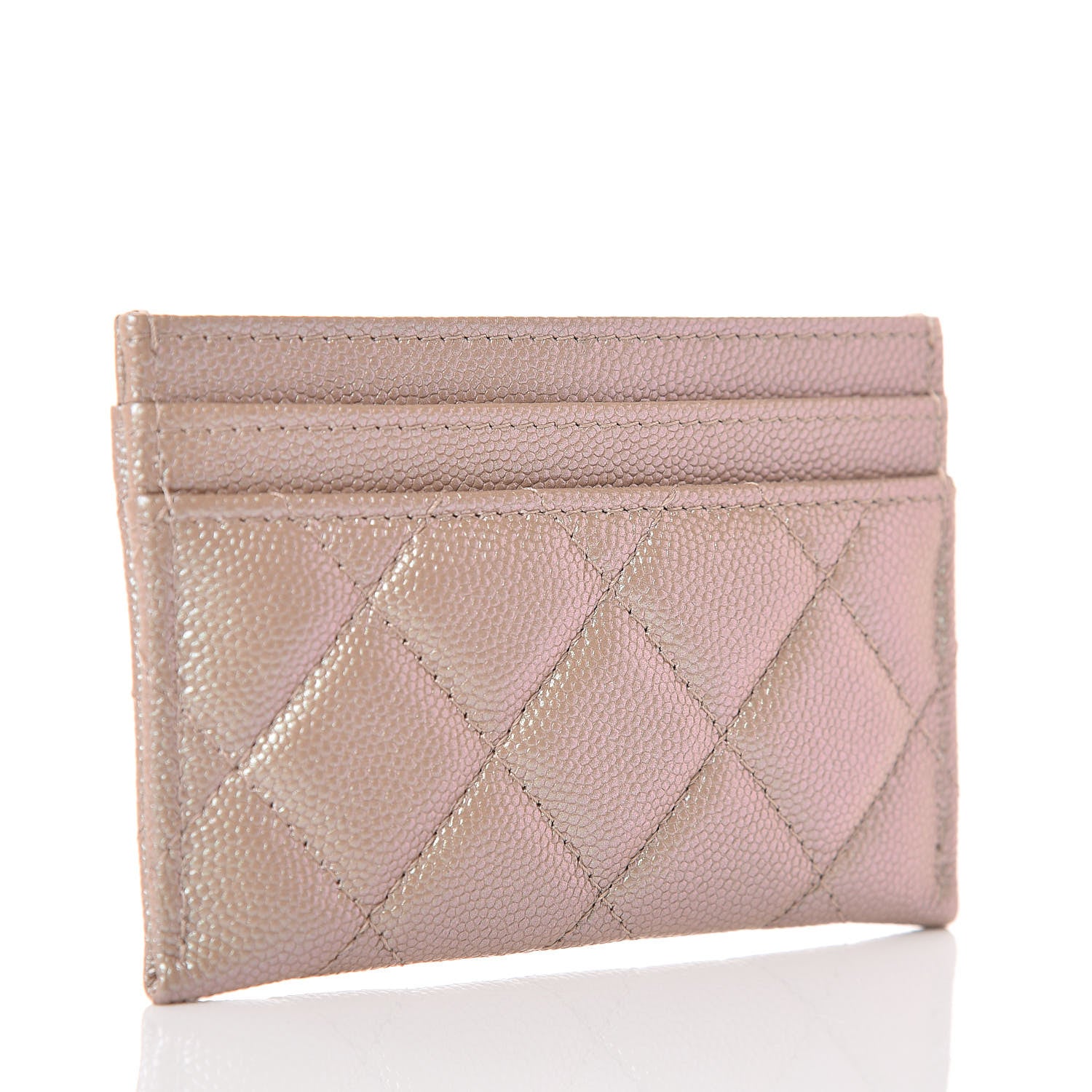 Chanel Iridescent Caviar Quilted Card Holder Beige 3 of 9