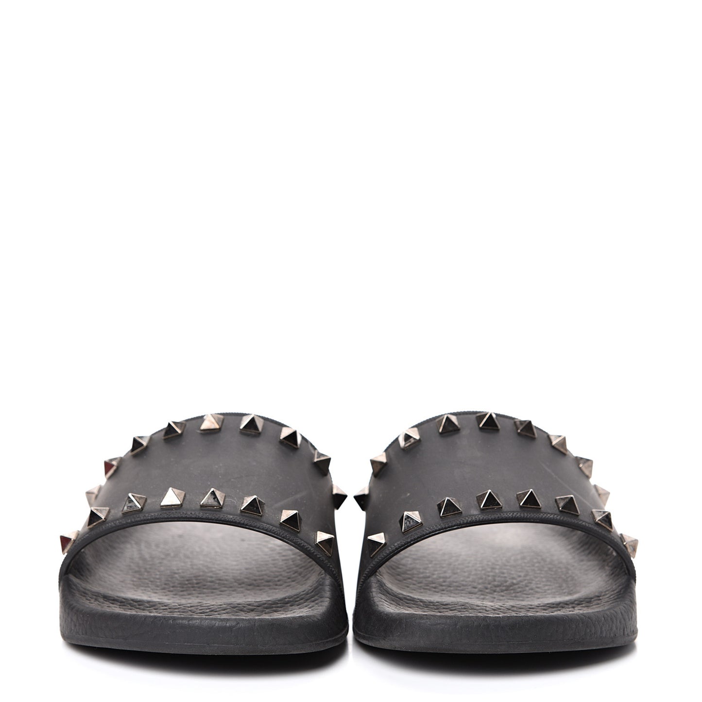 Rubber Rockstud Slide Sandals 37 Black
