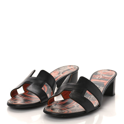 Hermes Calfskin Printed Brides de Gala en Desordre Oasis Sandals 37 Multicolor Rose Aube 3 of 11