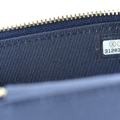 Chanel Caviar Quilted Mini Vanity Case With Chain Navy Blue 8 of 9