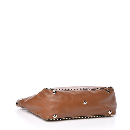 Valentino Garavani Vitello Medium Rockstud Tote Camel 4 of 10