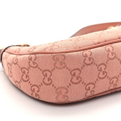 Gucci Monogram Textured Dollar Calfskin Small Ophidia Hobo Cloche Rose Pink 9 of 11